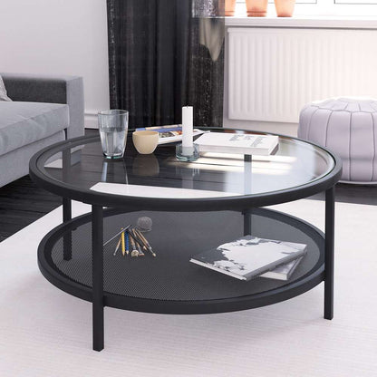 Hudson & Canal - Rigan 36in Wide Round Coffee Table in Blackened Bronze - CT0131 veiw 2