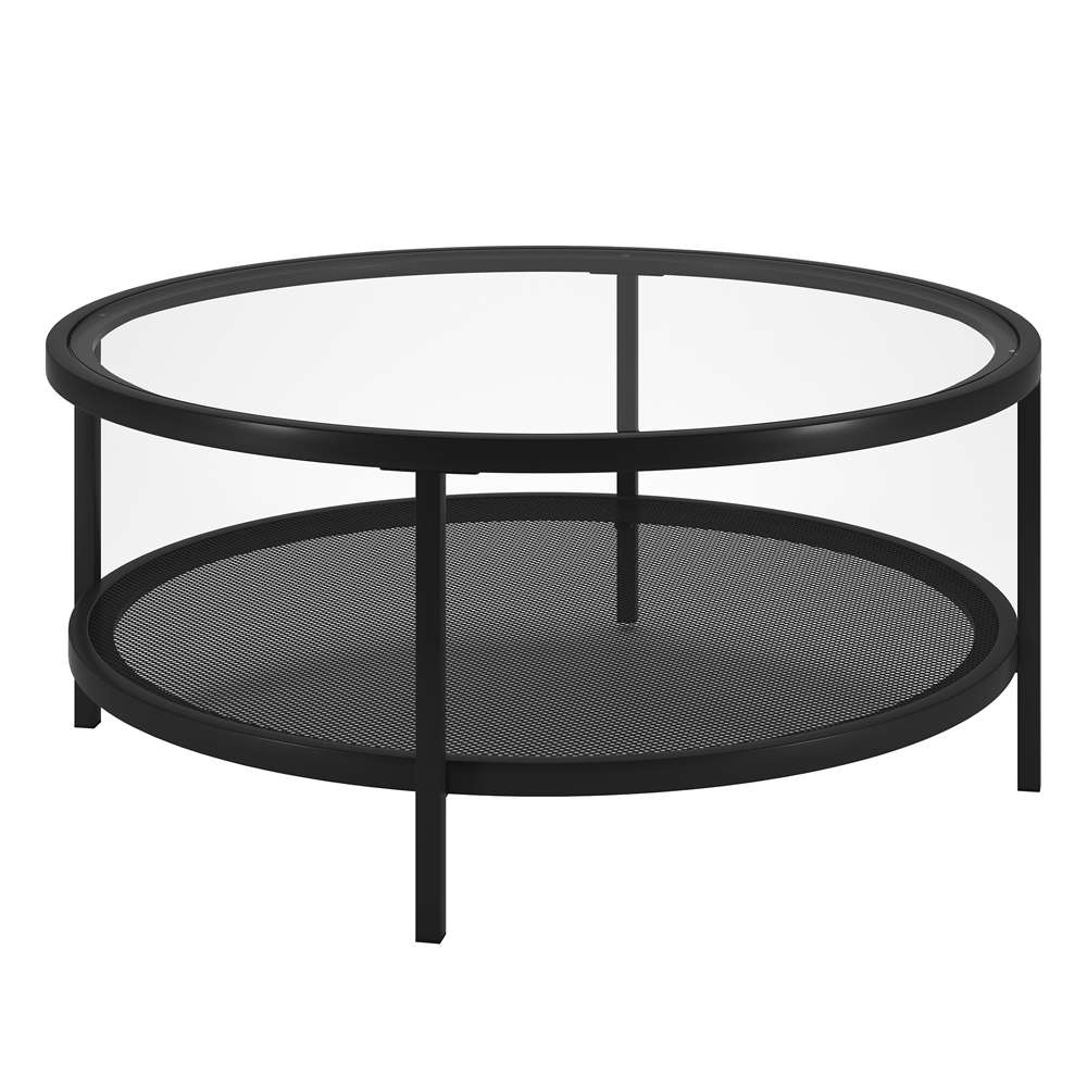 Hudson & Canal - Rigan 36in Wide Round Coffee Table in Blackened Bronze - CT0131 veiw 3