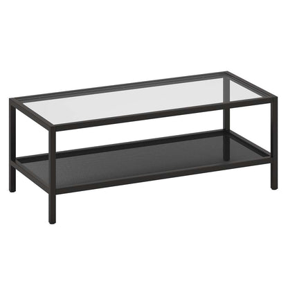Hudson & Canal - Rigan 45in Wide Rectangular Coffee Table in Blackened Bronze - CT0067 veiw 1