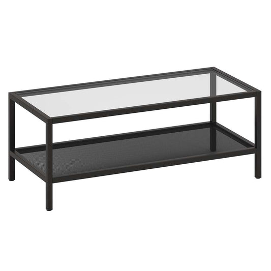 Hudson & Canal - Rigan 45in Wide Rectangular Coffee Table in Blackened Bronze - CT0067 veiw 1