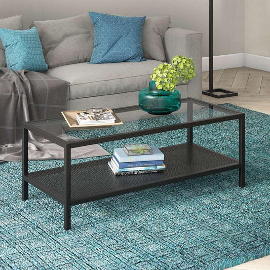 Hudson & Canal - Rigan 45in Wide Rectangular Coffee Table in Blackened Bronze - CT0067 veiw 2