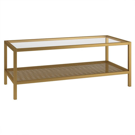 Hudson & Canal - Rigan 45in Wide Rectangular Coffee Table in Brass - CT0174 veiw 1