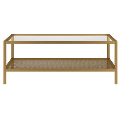 Hudson & Canal - Rigan 45in Wide Rectangular Coffee Table in Brass - CT0174 veiw 3