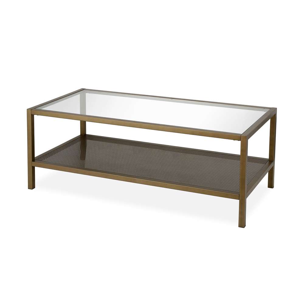 Hudson & Canal - Rigan 45in Wide Rectangular Coffee Table in Brass - CT0174 veiw 4
