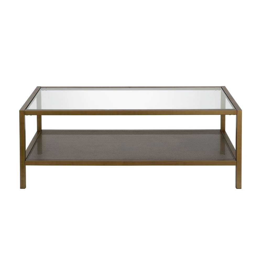 Hudson & Canal - Rigan 45in Wide Rectangular Coffee Table in Brass - CT0174 veiw 5