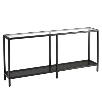 Hudson & Canal - Rigan 64in Wide Rectangular Console Table in Blackened Bronze - AT0590 veiw 1