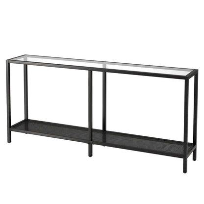 Hudson & Canal - Rigan 64in Wide Rectangular Console Table in Blackened Bronze - AT0590 veiw 4