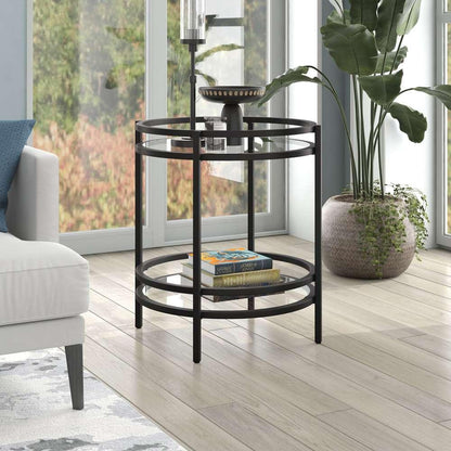 Hudson & Canal - Robillard 20in Wide Round Side Table in Blackened Bronze - ST1198 veiw 2
