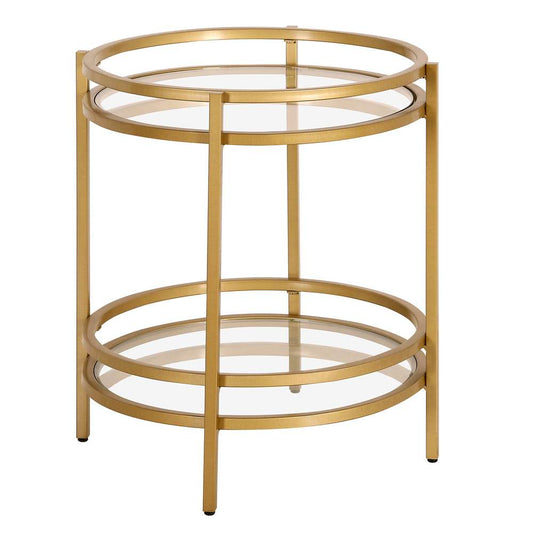 Hudson & Canal - Robillard 20in Wide Round Side Table in Brass - ST1199 veiw 1