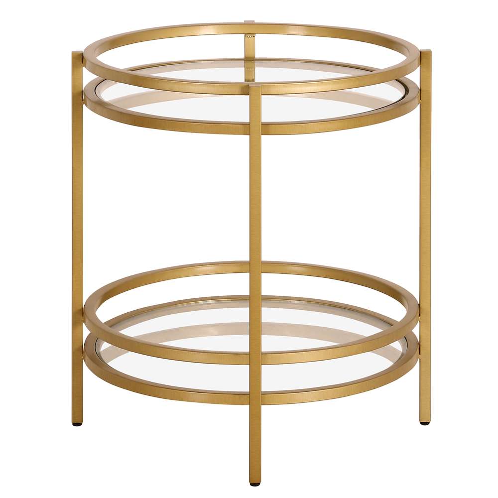 Hudson & Canal - Robillard 20in Wide Round Side Table in Brass - ST1199 veiw 3