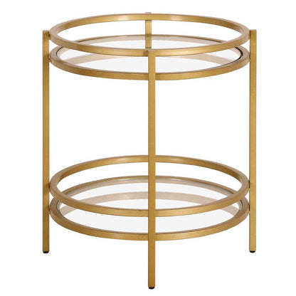 Hudson & Canal - Robillard 20in Wide Round Side Table in Brass - ST1199 veiw 3