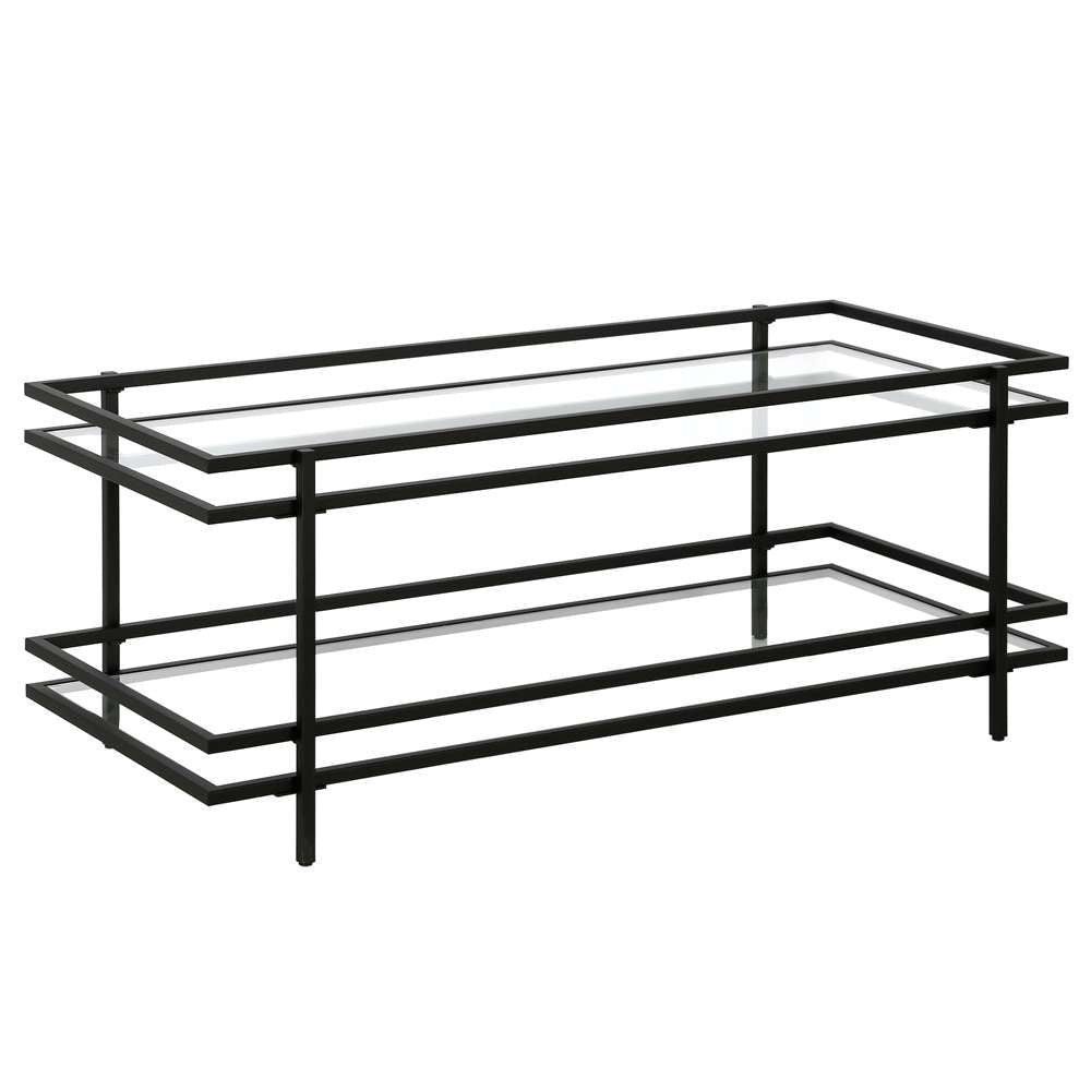 Hudson & Canal - Robillard 45in Wide Rectangular Coffee Table in Blackened Bronze - CT1238 veiw 1