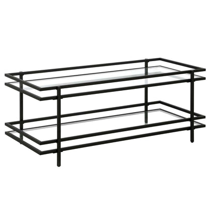 Hudson & Canal - Robillard 45in Wide Rectangular Coffee Table in Blackened Bronze - CT1238 veiw 1
