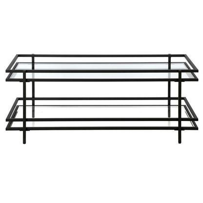 Hudson & Canal - Robillard 45in Wide Rectangular Coffee Table in Blackened Bronze - CT1238 veiw 3