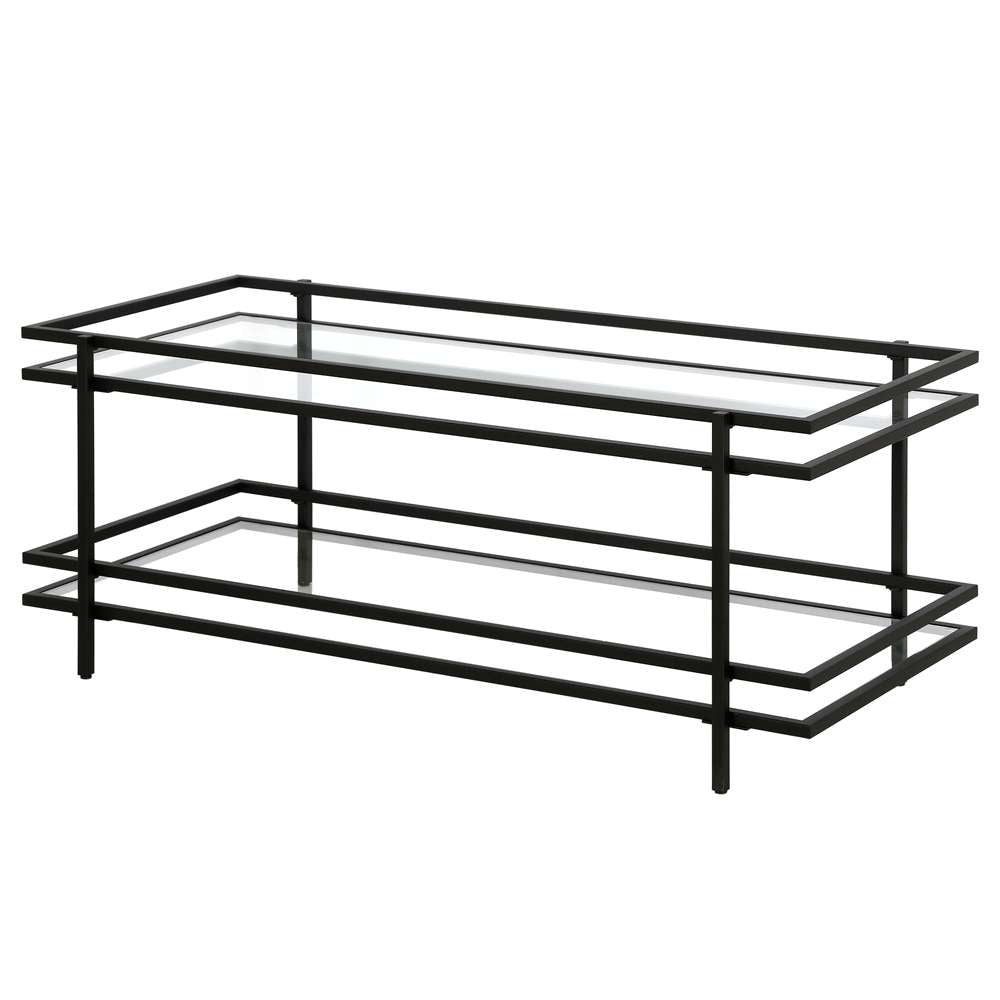 Hudson & Canal - Robillard 45in Wide Rectangular Coffee Table in Blackened Bronze - CT1238 veiw 4
