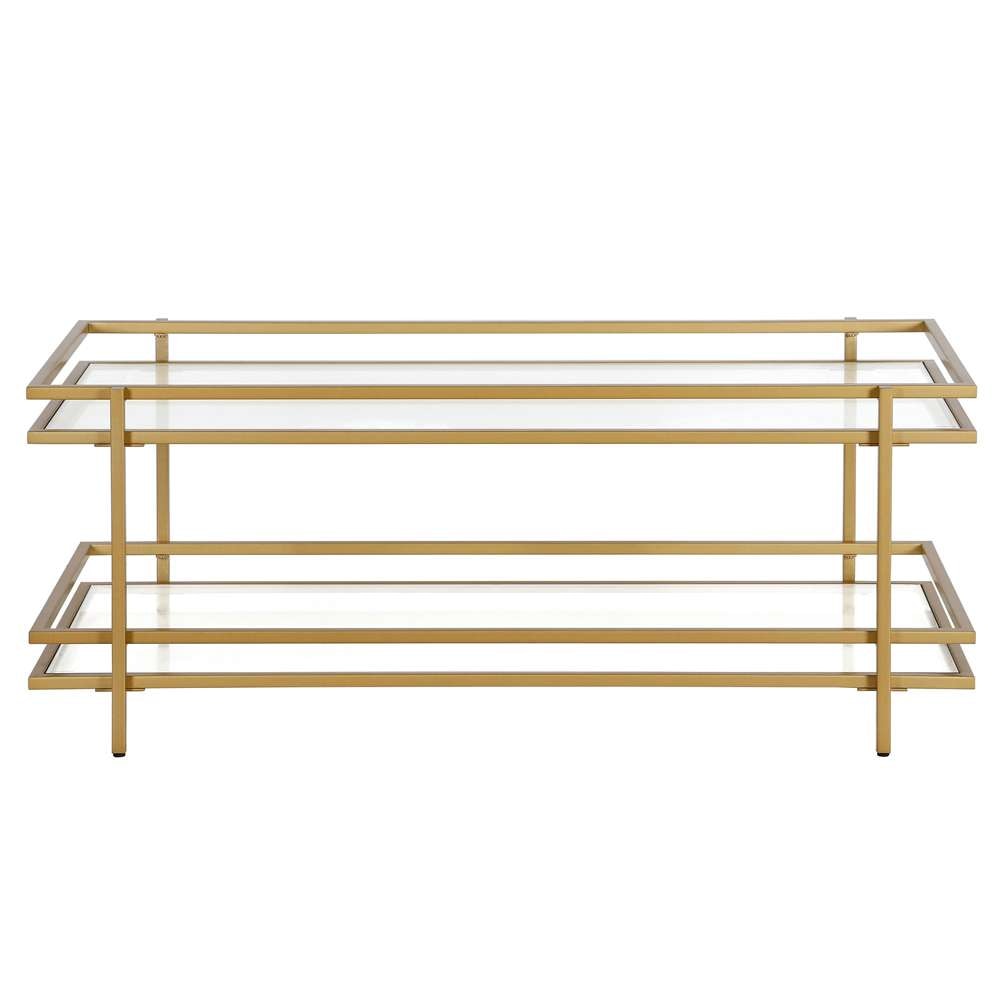 Hudson & Canal - Robillard 45in Wide Rectangular Coffee Table in Brass - CT1239 veiw 3
