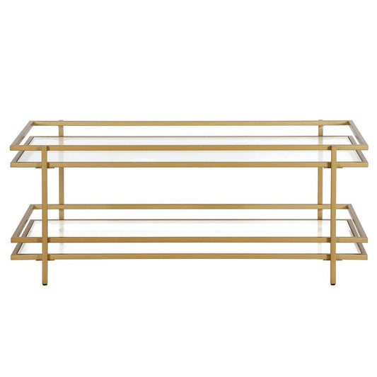 Hudson & Canal - Robillard 45in Wide Rectangular Coffee Table in Brass - CT1239 veiw 3