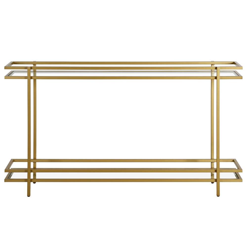 Hudson & Canal - Robillard 52in Wide Rectangular Console Table in Brass - AT1142 veiw 3