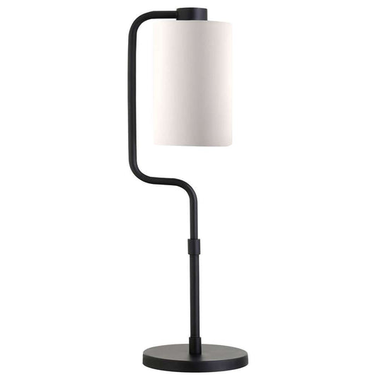Hudson & Canal - Rotolo 24in Tall Table Lamp with Fabric Shade in Blackened Bronze/White - TL0951 veiw 1