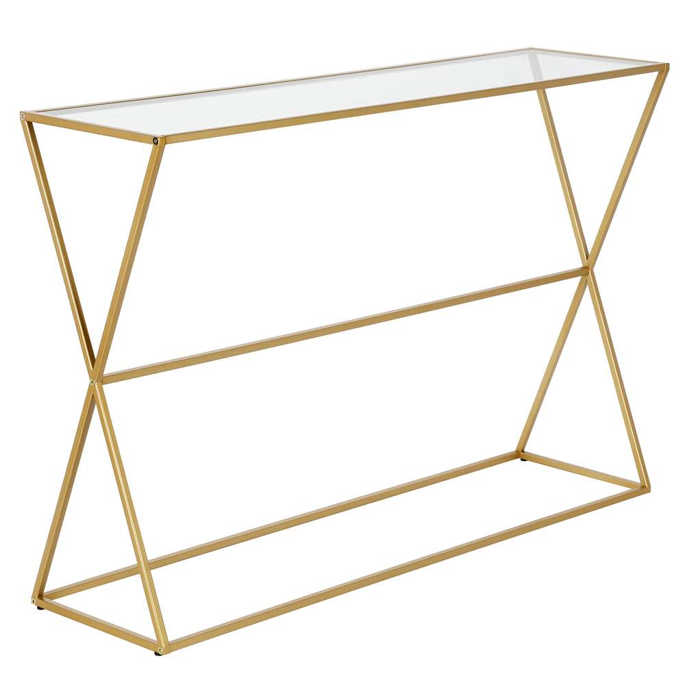 Hudson & Canal - Sabrina 45in Wide Rectangular Console Table in Brass - AT0934 veiw 1