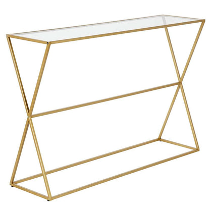 Hudson & Canal - Sabrina 45in Wide Rectangular Console Table in Brass - AT0934 veiw 1