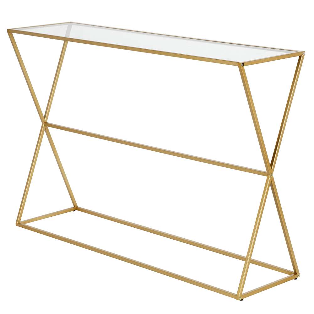 Hudson & Canal - Sabrina 45in Wide Rectangular Console Table in Brass - AT0934 veiw 4