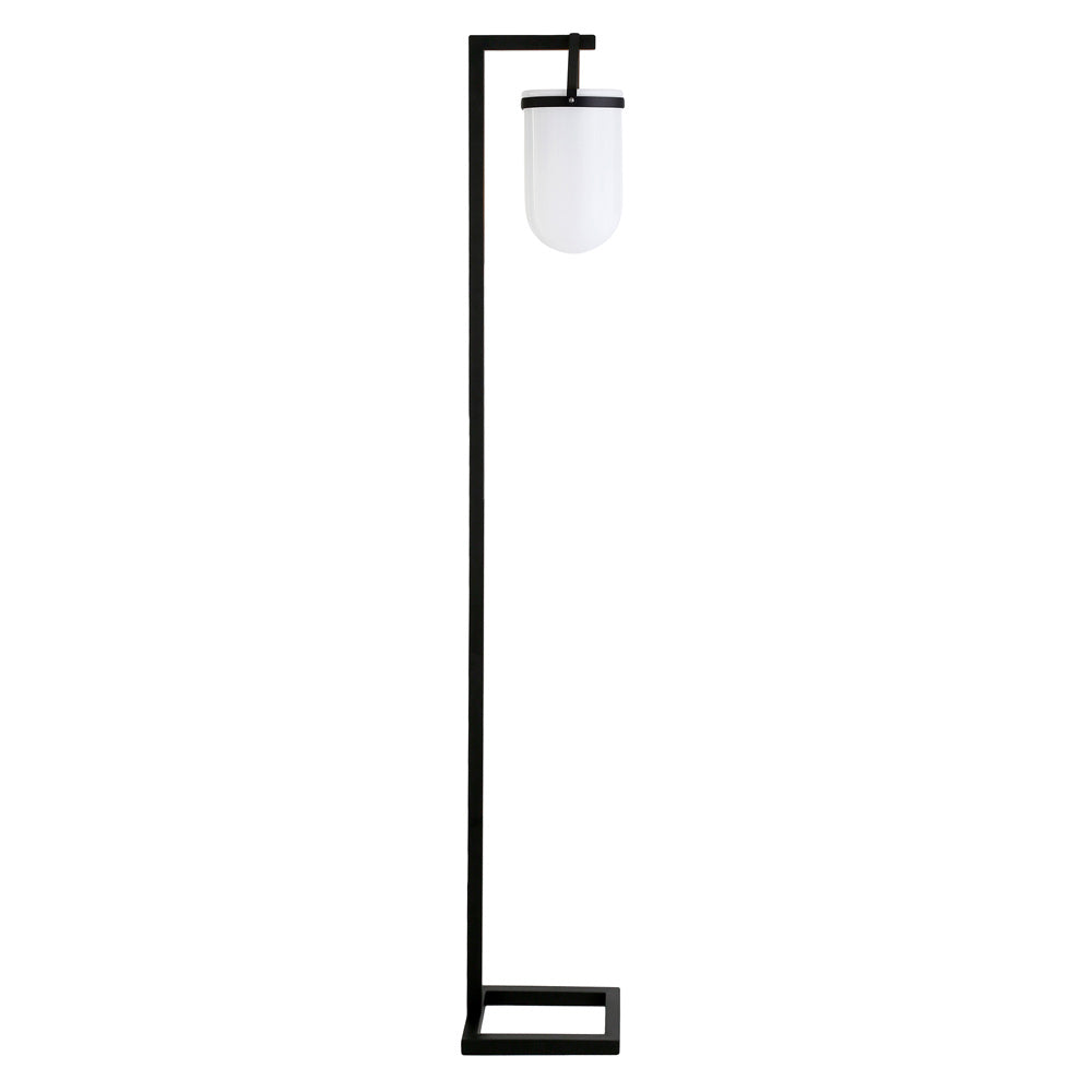 Hudson & Canal - Shiloh 68in Tall Floor Lamp with Glass Shade in Blackened Bronze/White Milk - FL1116