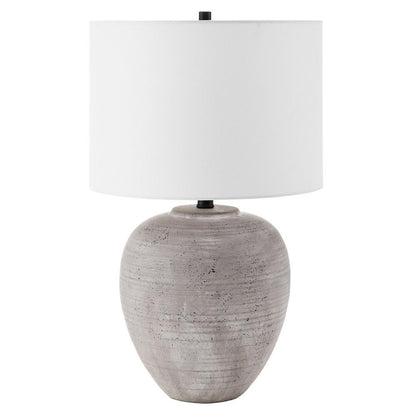 Hudson & Canal - Shira 23in Tall Ceramic Table Lamp with Fabric Shade in Cool Terracotta/White - TL2348 veiw 1