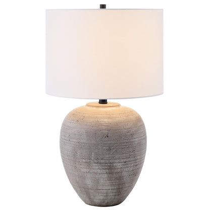 Hudson & Canal - Shira 23in Tall Ceramic Table Lamp with Fabric Shade in Cool Terracotta/White - TL2348 veiw 2