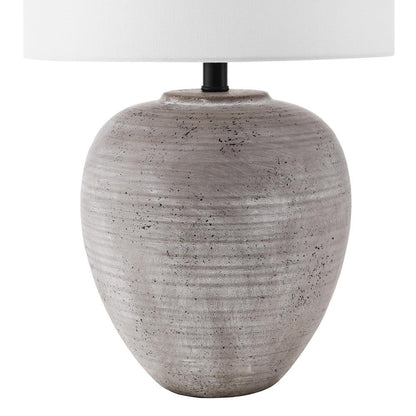 Hudson & Canal - Shira 23in Tall Ceramic Table Lamp with Fabric Shade in Cool Terracotta/White - TL2348 veiw 3