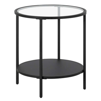 Hudson & Canal - Sivil 20in Wide Round Side Table with Metal Shelf in Blackened Bronze - ST1767 veiw 4