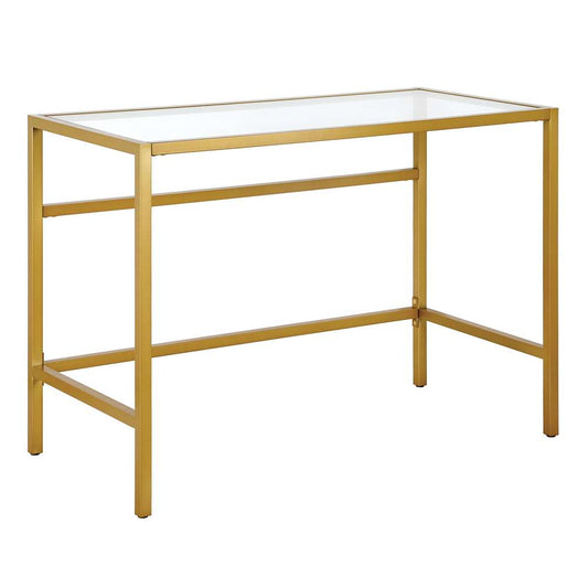 Hudson & Canal - Sivil 42in Wide Rectangular Writing Desk in Brass - OF0878 veiw 1