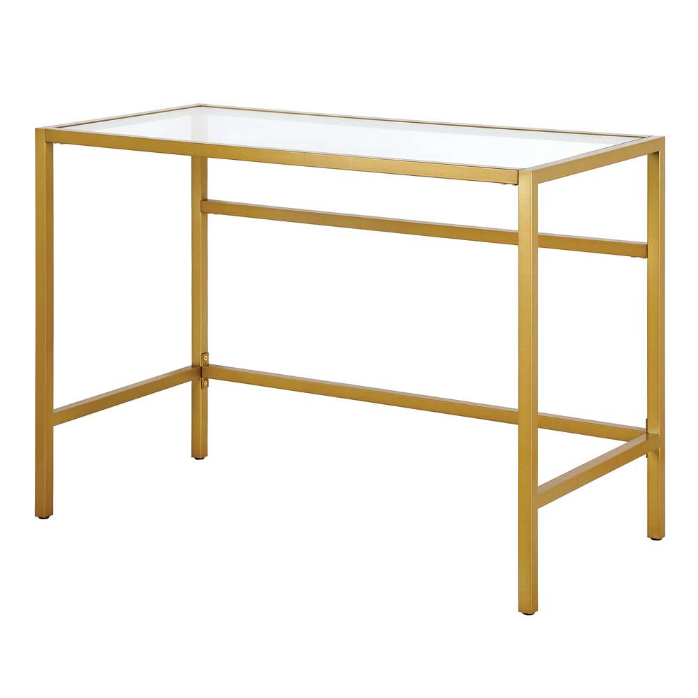 Hudson & Canal - Sivil 42in Wide Rectangular Writing Desk in Brass - OF0878 veiw 4