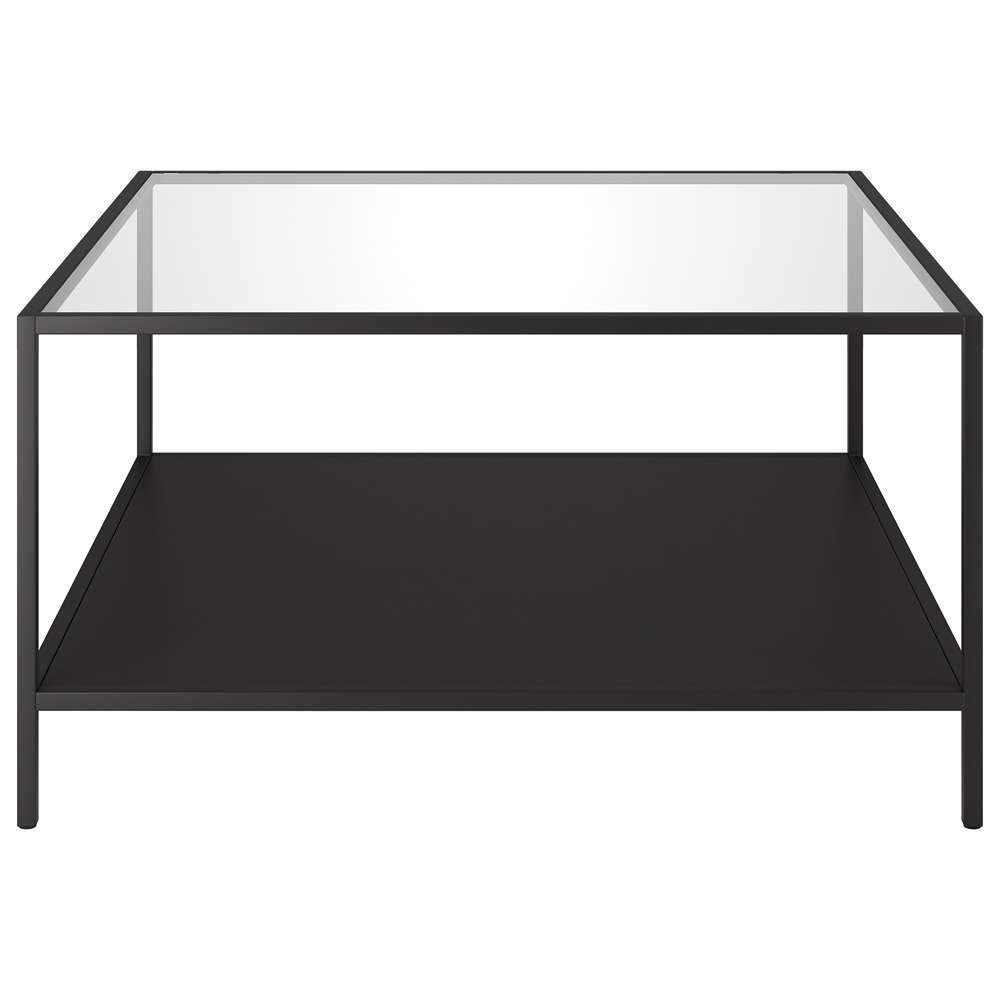 Hudson & Canal - Sivil Square 32in Wide Coffee Table with Metal Shelf in Blackened Bronze - CT1682 veiw 3