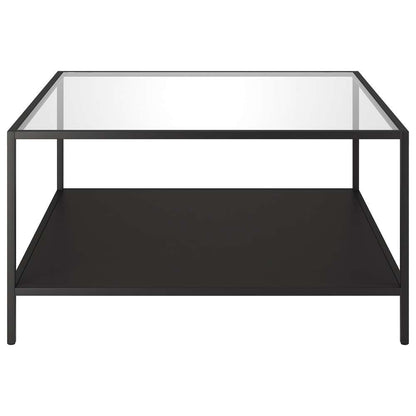 Hudson & Canal - Sivil Square 32in Wide Coffee Table with Metal Shelf in Blackened Bronze - CT1682 veiw 3