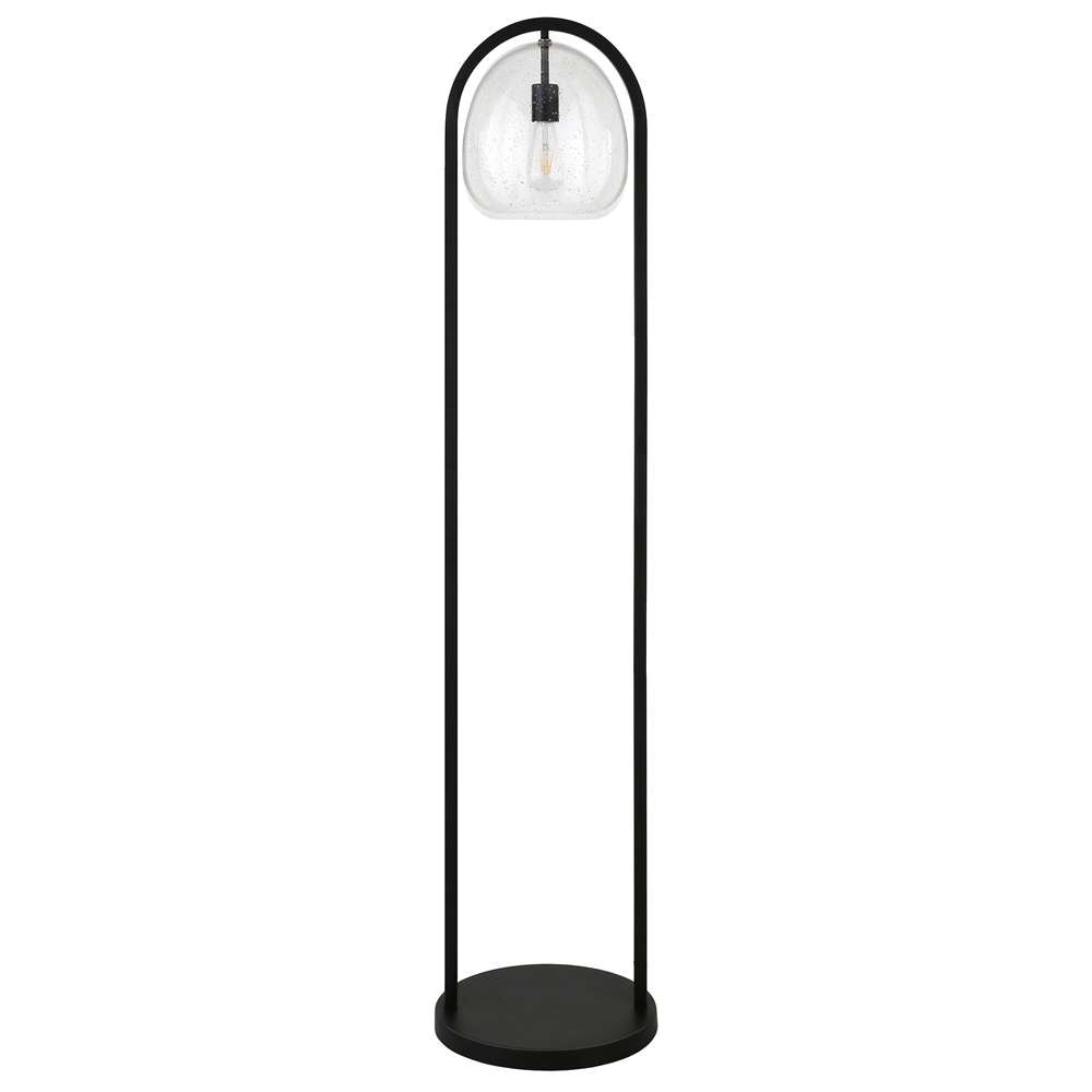 Hudson & Canal - Sydney 64in Floor Lamp with Seeded Glass Shade in Blackened Bronze - FL1584 veiw 1
