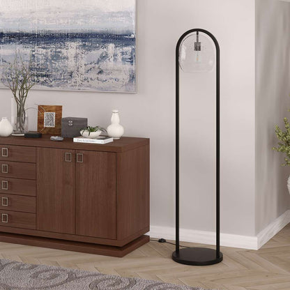 Hudson & Canal - Sydney 64in Floor Lamp with Seeded Glass Shade in Blackened Bronze - FL1584 veiw 2