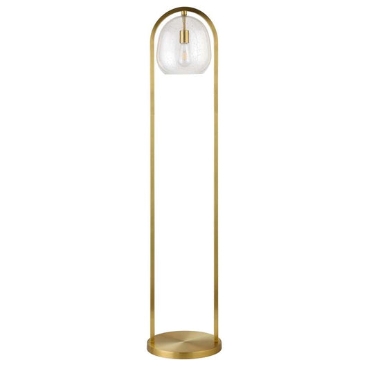 Hudson & Canal - Sydney 64in Floor Lamp with Seeded Glass Shade in Brushed Brass - FL1585 veiw 1