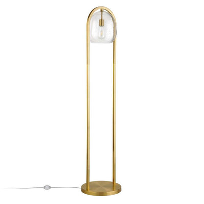 Hudson & Canal - Sydney 64in Floor Lamp with Seeded Glass Shade in Brushed Brass - FL1585 veiw 4