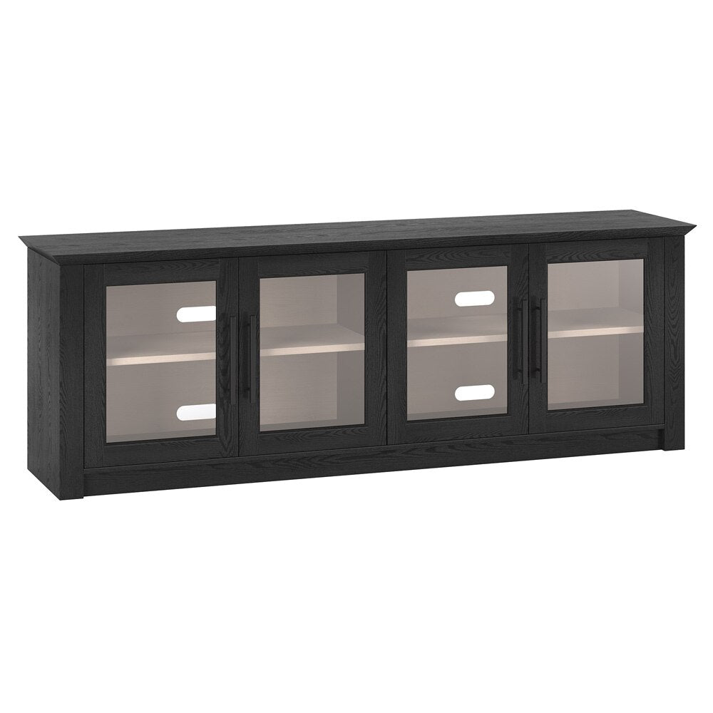 Hudson & Canal - Thornwell Rectangular TV Stand for TVs up to 78in with Glass Doors in Black Grain/Alder White - TV2300 veiw 1