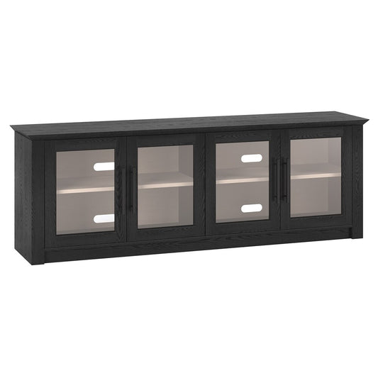 Hudson & Canal - Thornwell Rectangular TV Stand for TVs up to 78in with Glass Doors in Black Grain/Alder White - TV2300 veiw 1