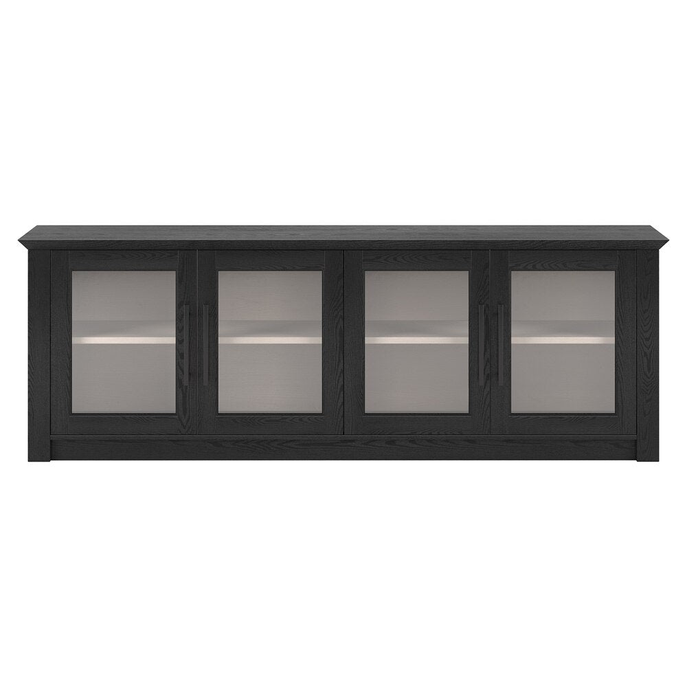Hudson & Canal - Thornwell Rectangular TV Stand for TVs up to 78in with Glass Doors in Black Grain/Alder White - TV2300 veiw 2