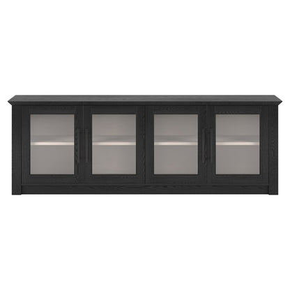 Hudson & Canal - Thornwell Rectangular TV Stand for TVs up to 78in with Glass Doors in Black Grain/Alder White - TV2300 veiw 2