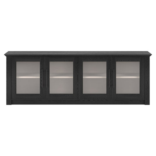 Hudson & Canal - Thornwell Rectangular TV Stand for TVs up to 78in with Glass Doors in Black Grain/Alder White - TV2300 veiw 2