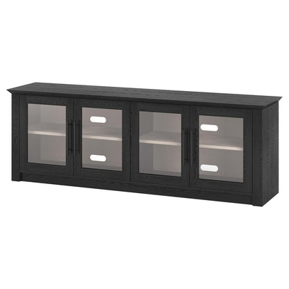 Hudson & Canal - Thornwell Rectangular TV Stand for TVs up to 78in with Glass Doors in Black Grain/Alder White - TV2300 veiw 3