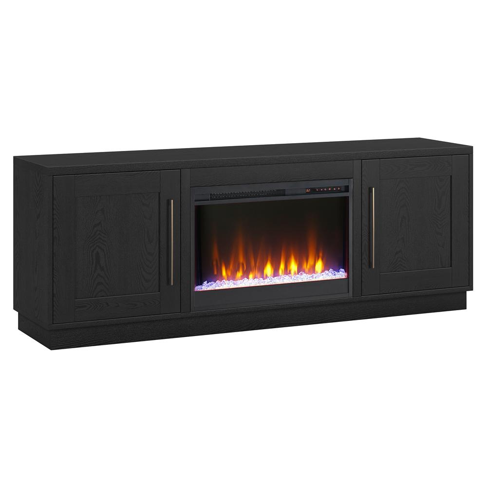 Hudson & Canal - Tillman Rectangular TV Stand with 26in Crystal Fireplace for TVs up to 75in in Black Grain - TV1839 veiw 1