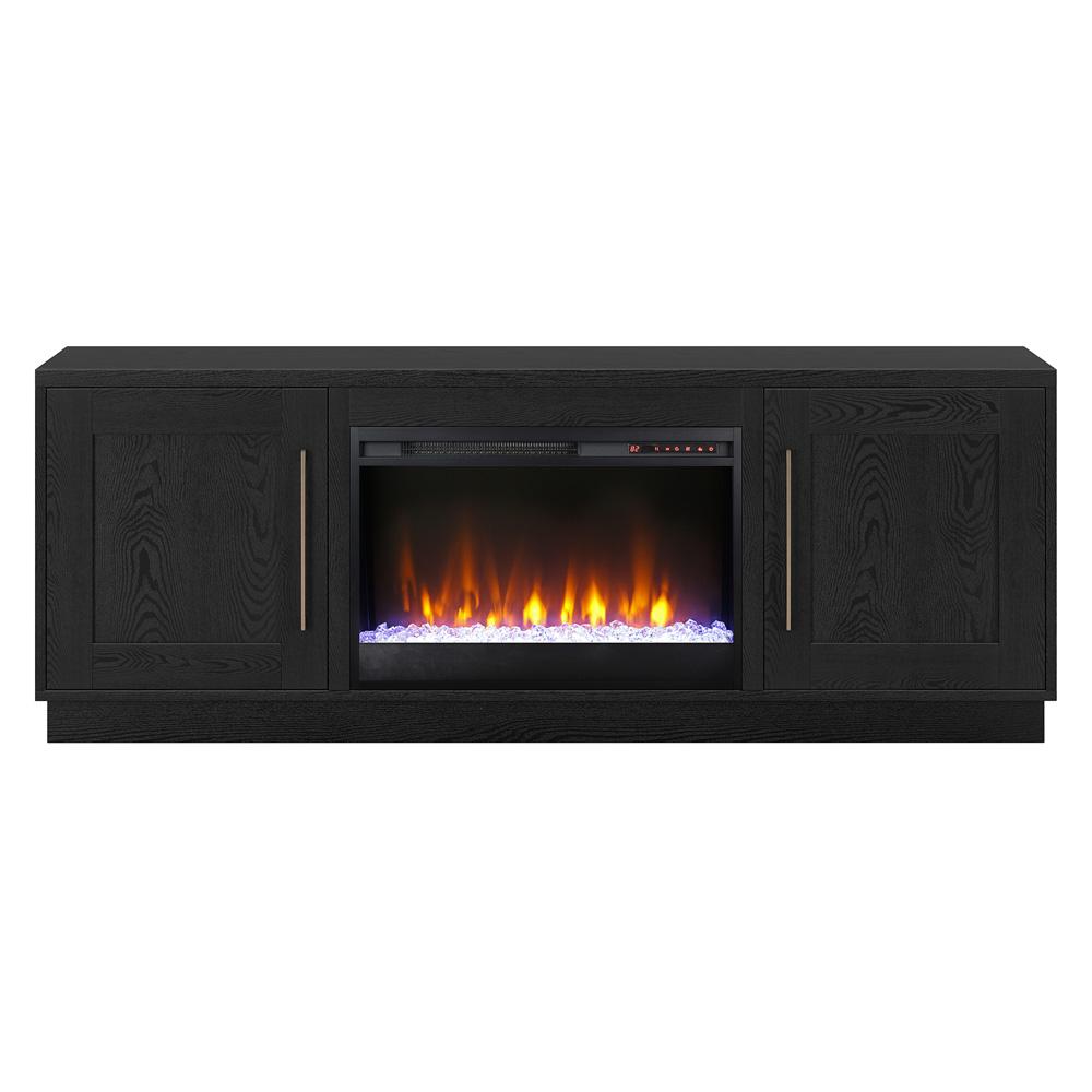 Hudson & Canal - Tillman Rectangular TV Stand with 26in Crystal Fireplace for TVs up to 75in in Black Grain - TV1839 veiw 2