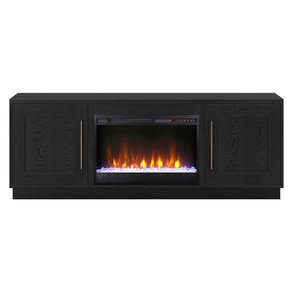 Hudson & Canal - Tillman Rectangular TV Stand with 26in Crystal Fireplace for TVs up to 75in in Black Grain - TV1839 veiw 2