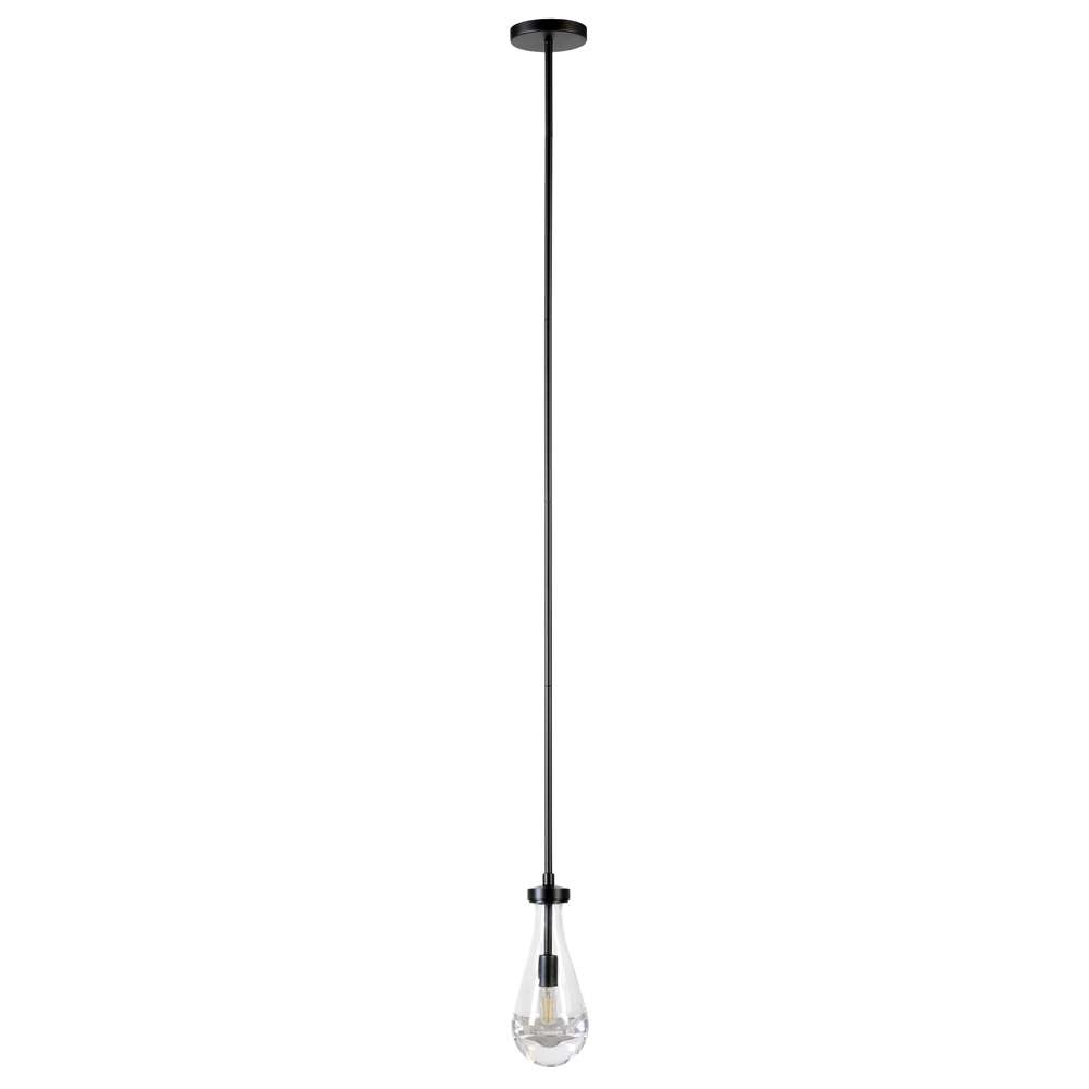 Hudson & Canal - Twyla 5in Wide Pendant with Glass Shade in Blackened Bronze/Clear - PD1829 veiw 1