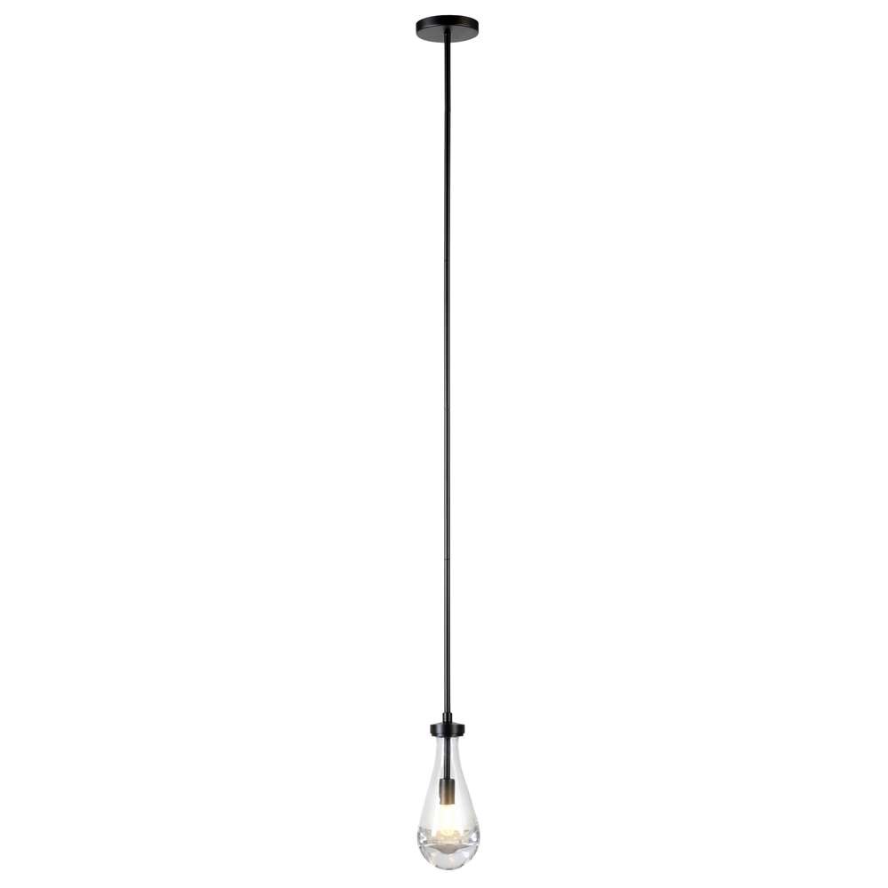 Hudson & Canal - Twyla 5in Wide Pendant with Glass Shade in Blackened Bronze/Clear - PD1829 veiw 3